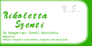 nikoletta szenti business card